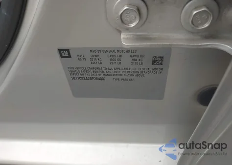 2013 Chevrolet Malibu 1Lt z USA, uszkodzony, nr VIN 1G11C5SA2DF264007